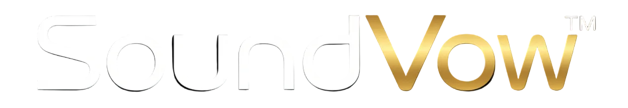 SoundVow logo in white on a black background